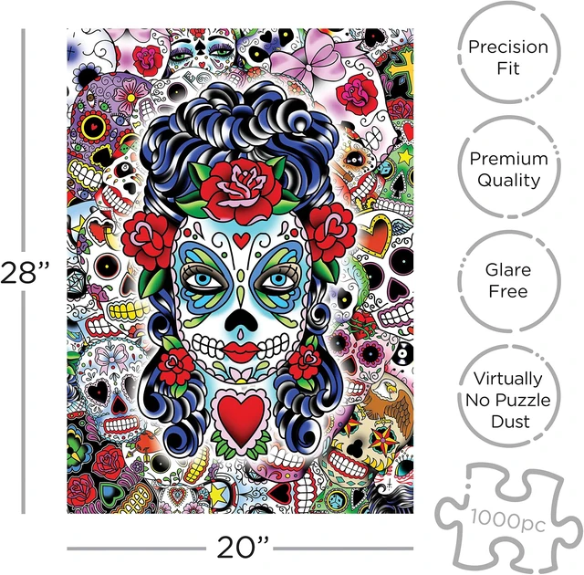 Alt view image 2 of 2 - Sugar Skulls 1000 Piece Jigsaw Puzzle
