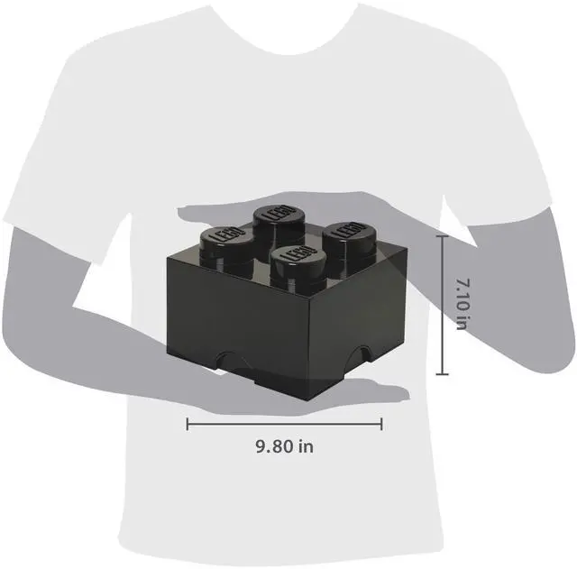 Alt view image 2 of 2 - LEGO Desk Drawer 4 Knobs Stackable Storage Box | Black