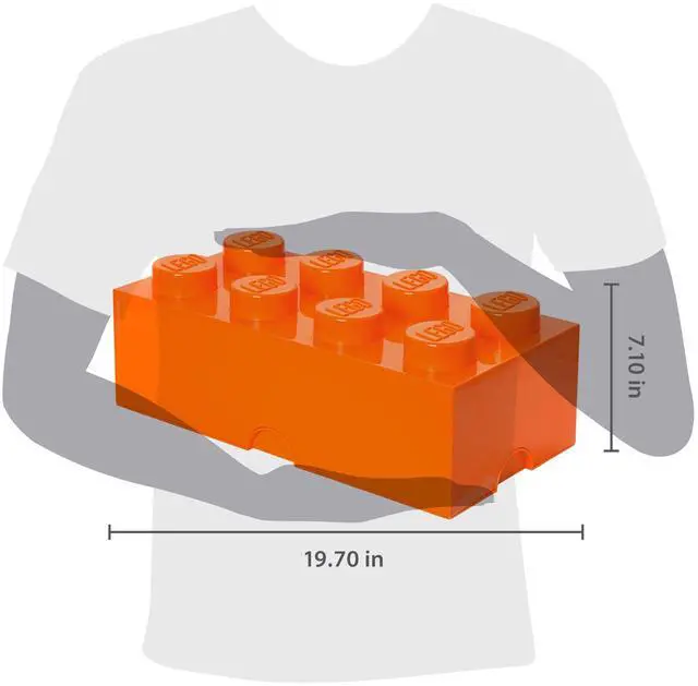 Alt view image 2 of 3 - Room Copenhagen LEGO Storage Brick with 8 Knobs, Orange - 40041760