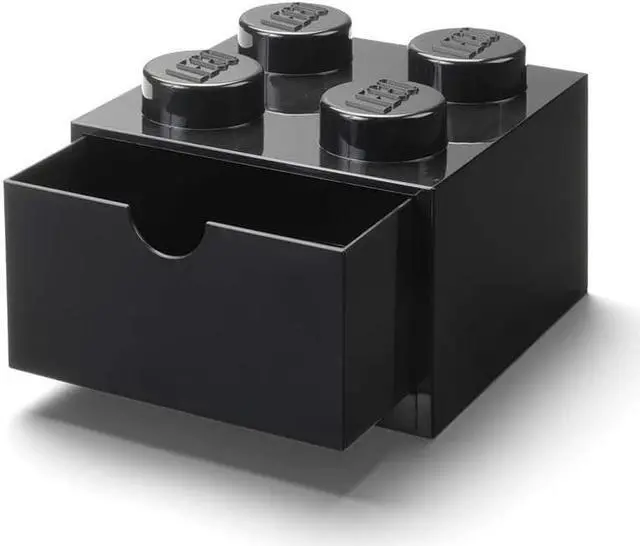 Main image of LEGO Desk Drawer 4 Knobs Stackable Storage Box | Black