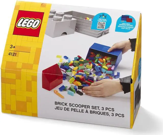 Alt view image 2 of 2 - LEGO Brick 2 Piece Scooper Set  | Blue & Red