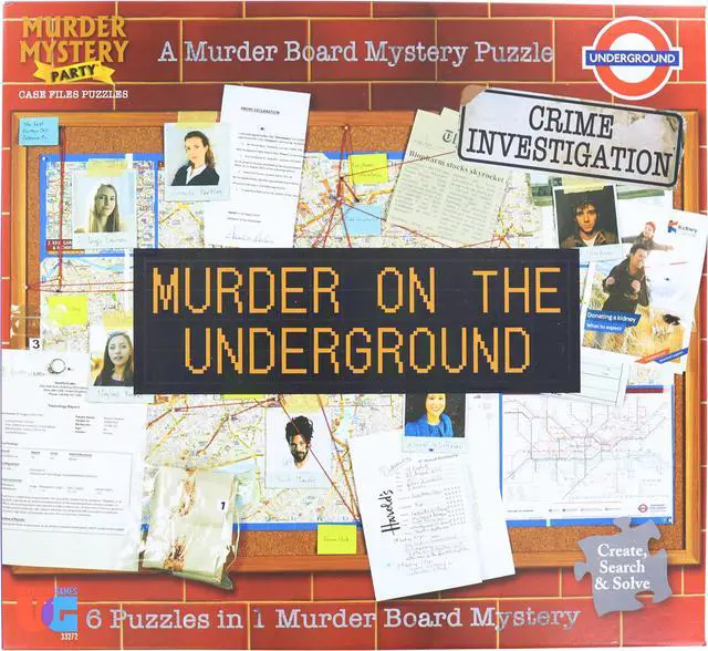Alt view image 4 of 5 - Murder On The Underground 6 In 1 Puzzle Murder Board Mystery Party Game