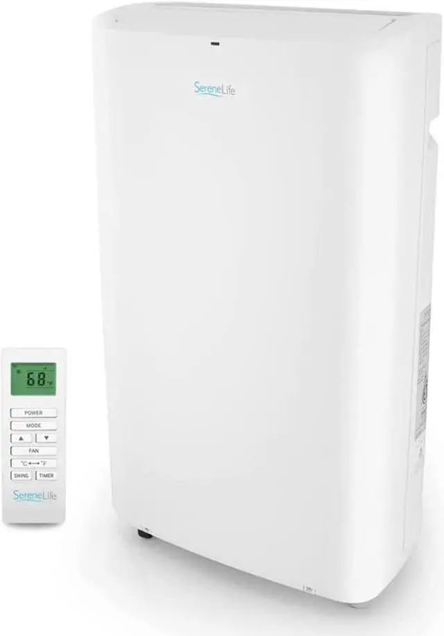 Main image of SereneLife SLPAc14 SLPAc Portable Air conditioner compact Home Ac cooling Unit with Built-in Dehumidifier  Fan Modes, Quiet Operation, Includes Window Mount Kit, 14,000 BTU, White