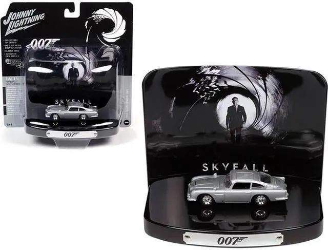 Alt view image 7 of 7 - 1964 Aston Martin DB5 Silver Birch & Collectible Tin Display "Skyfall" 2012 Movie (007 James Bond) 1/64 Diecast Johnny Lightning