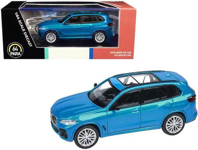 Alt view image 3 of 7 - 2018 BMW X5 G05 with Sunroof Atlantis Blue Metallic 1/64 Diecast Model Car by Paragon Models