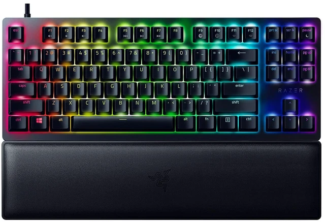 Main image of Razer Huntsman V2 TKL Tenkeyless Gaming Keyboard: Fast Clicky Optical Switches w/Quick Keystrokes & 8000Hz Polling Rate - Detachable Type-C Cable - Doubleshot PBT Keycaps - Ergonomic Wrist Rest