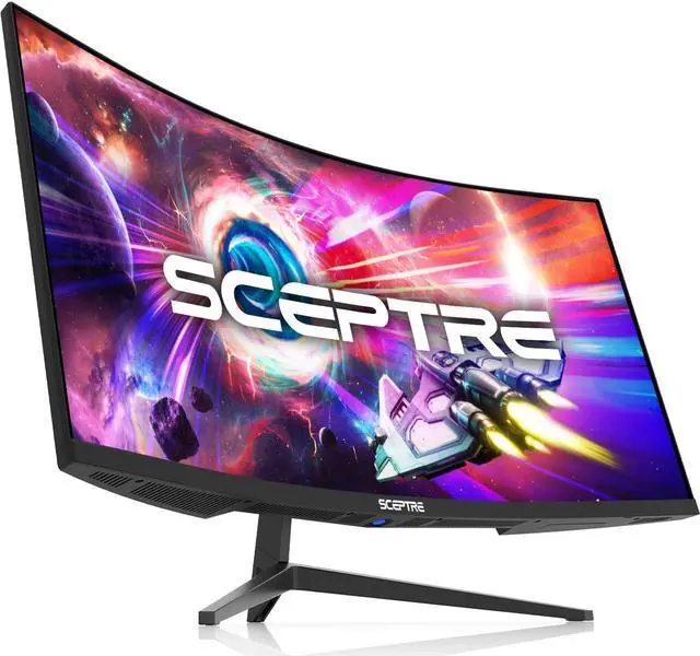 Alt view image 11 of 20 - Sceptre 34-Inch Curved Ultrawide WQHD Monitor 3440 x 1440 R1500 up to 165Hz DisplayPort x2 99% sRGB 1ms Picture by Picture, Machine Black 2023 (C345B-QUT168)