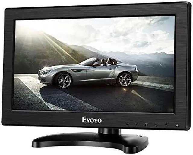 Alt view image 11 of 11 - eyoyo 12" inch tft lcd monitor with av hdmi bnc vga input 1366x768 portable mini hd color screen display with builtin speaker for pc cctv home security