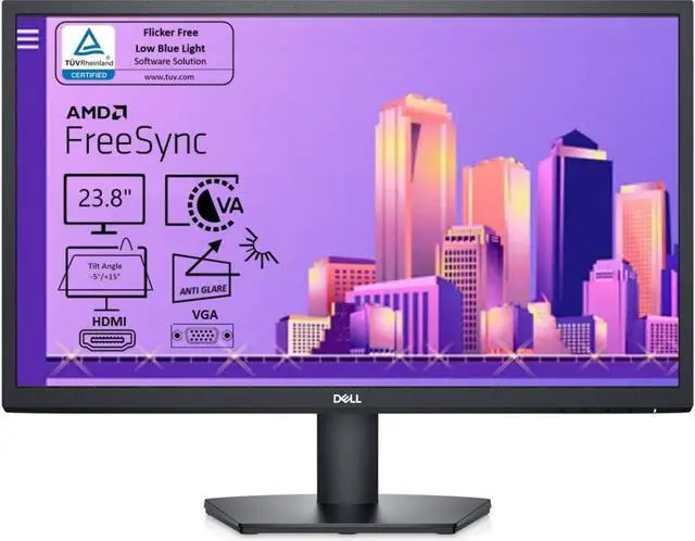 Alt view image 12 of 12 - dell 24 monitor - se2422h 24 5ms (gtg), va (vertical alignment), full hd (1920 x 1080), 60 hz (vga) / 75 hz (hdmi), monitor connectivity: vga, hdmi 1.4, amd freesync
