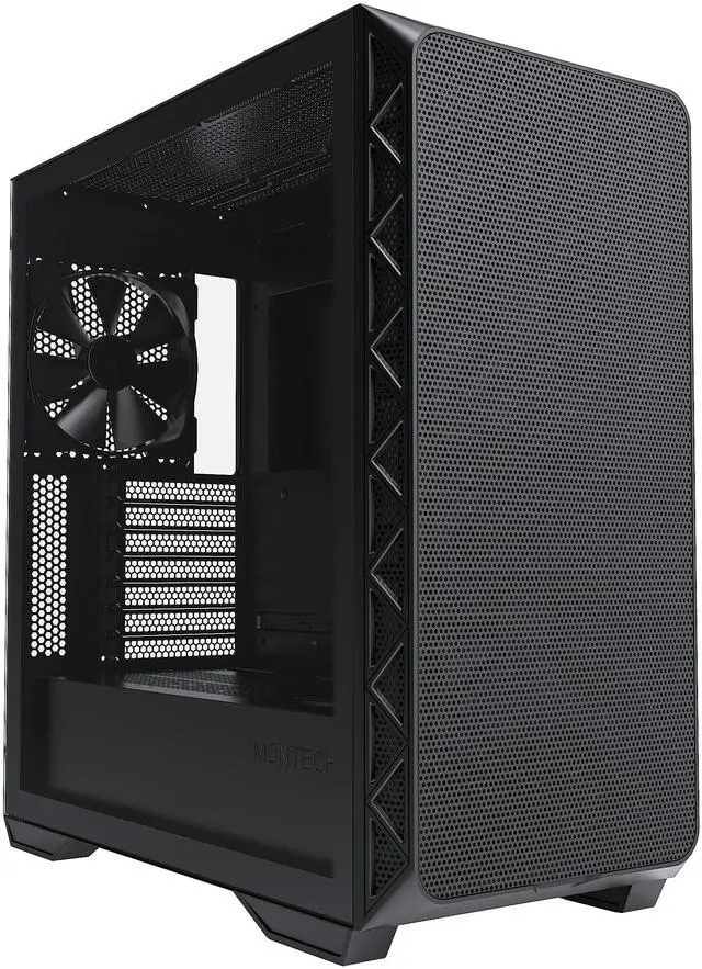 Alt view image 7 of 8 - Montech AIR 903 BASE, E-ATX Mid Tower Case, High Airflow with Max Capacity, 3x 140mm PWM Fans Pre-installed, Tempered Glass Side Panel, Mesh Front, TYPE-C, Support 4090 GPUs, Black