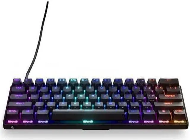 Alt view image 12 of 19 - SteelSeries Apex 9 Mini HotSwap Optical Mini Gaming Keyboard – 60% Compact Design – Optical Switches – RGB Customization – Aluminum Alloy Frame – Double Shot PBT Keycap