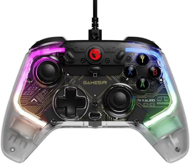 Alt view image 7 of 6 - GameSir T4 Kaleid Transparent PC Controller, Wired Gaming Controller for PC/Switch/Android TV Box, Gamepad Joystick with Hall Effect Sticks/Analog Triggers, 3.5mm Audio Jack, 2 Back Buttons