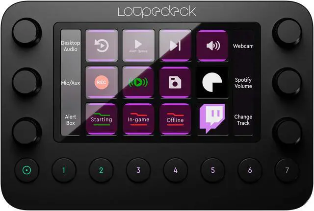 Alt view image 9 of 9 - Loupedeck Live - The Custom Console for Editing and Streaming with Dials and LED Touchscreen - Supports OBS, Streamlabs, vMix, Twitch, Lightroom Classic, Premiere Pro, Photoshop and more - Black