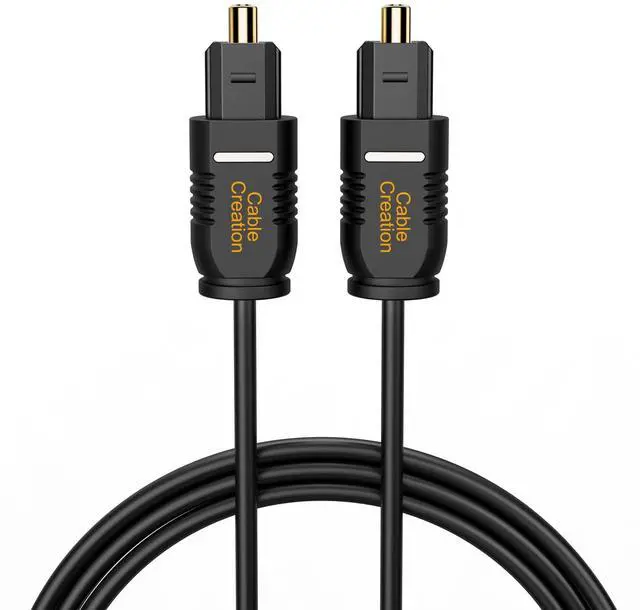 Main image of Optical Digital Audio Cable 15FT, Thin Fiber Optic Toslink Gold Plated Optical S/PDIF Cord for Home Theater, Sound Bar, TV, PS4, Xbox, DVD/CD Player, Game Console& More, Black