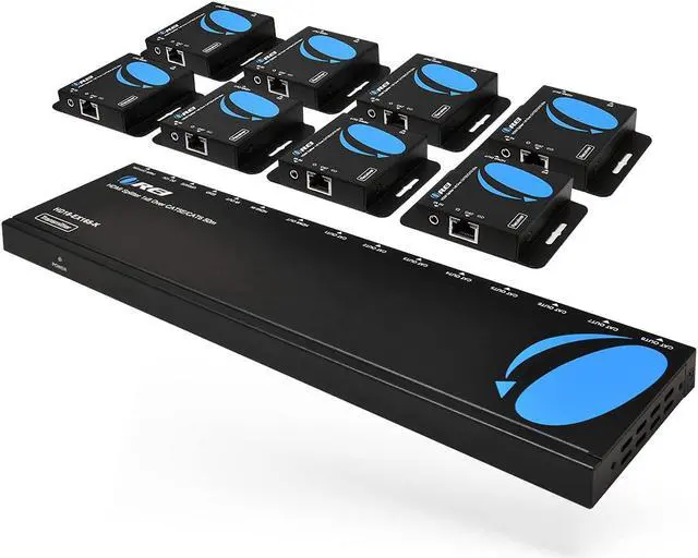 Alt view image 7 of 14 - OREI 1x8 HDMI Extender Splitter Multiple Over Single Cable CAT6/7 1080P With IR Remote EDID Management - Up to 165 Ft - Loop Out - Low Latency - Full Support