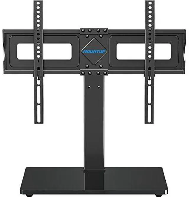 Alt view image 2 of 2 - MOUNTUP Universal TV Stand, Table Top TV Stands for 37 to 65, 70 Inch Flat Screen TVs - Height Adjustable, Tilt, Swivel TV Mount with Tempered Glass Base Holds up to 88 lbs, Max VESA 600x400mm MU0031