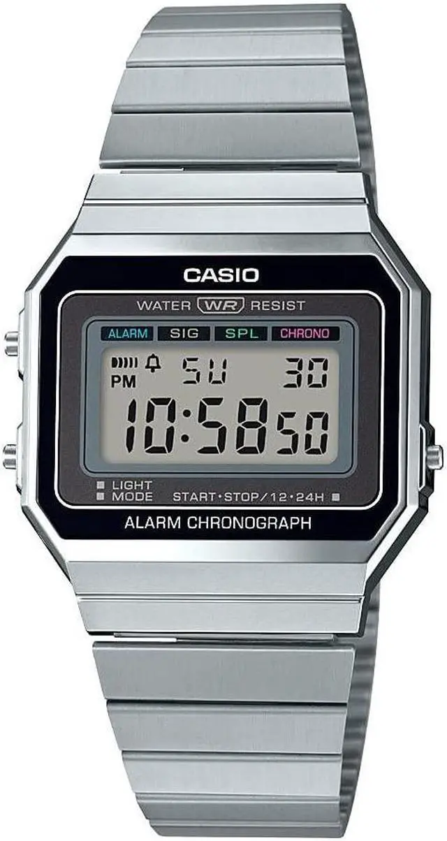 Alt view image 5 of 9 - Casio Men's Slim-Digital Stainless Steel Watch A700W-1A