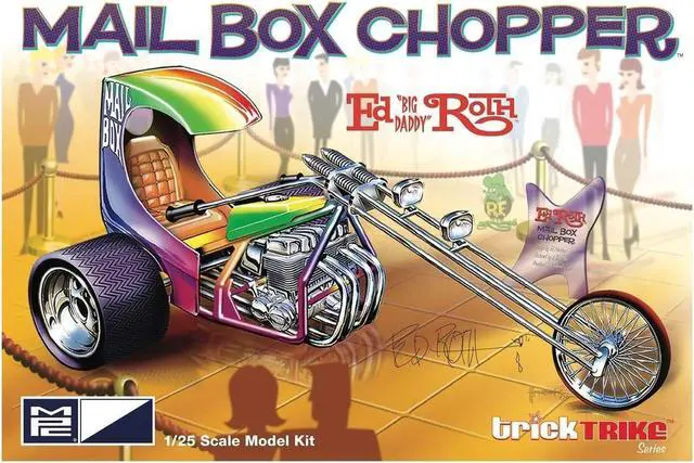 Alt view image 4 of 8 - Skill 2 Model Kit Mail Box Chopper Trike (Ed "Big Daddy" Roth's) "Trick Trikes" Series 1/25 Scale Model by MPC