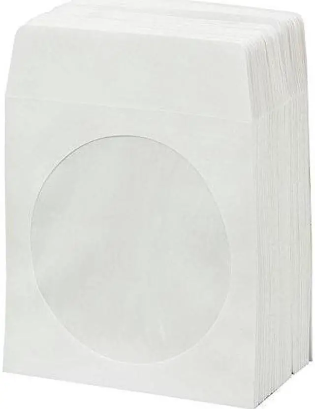 Alt view image 4 of 4 - BestDuplicator White Cd/DVD Paper Media Sleeves Envelopes with Flap and Clear Window (Pack of 100)