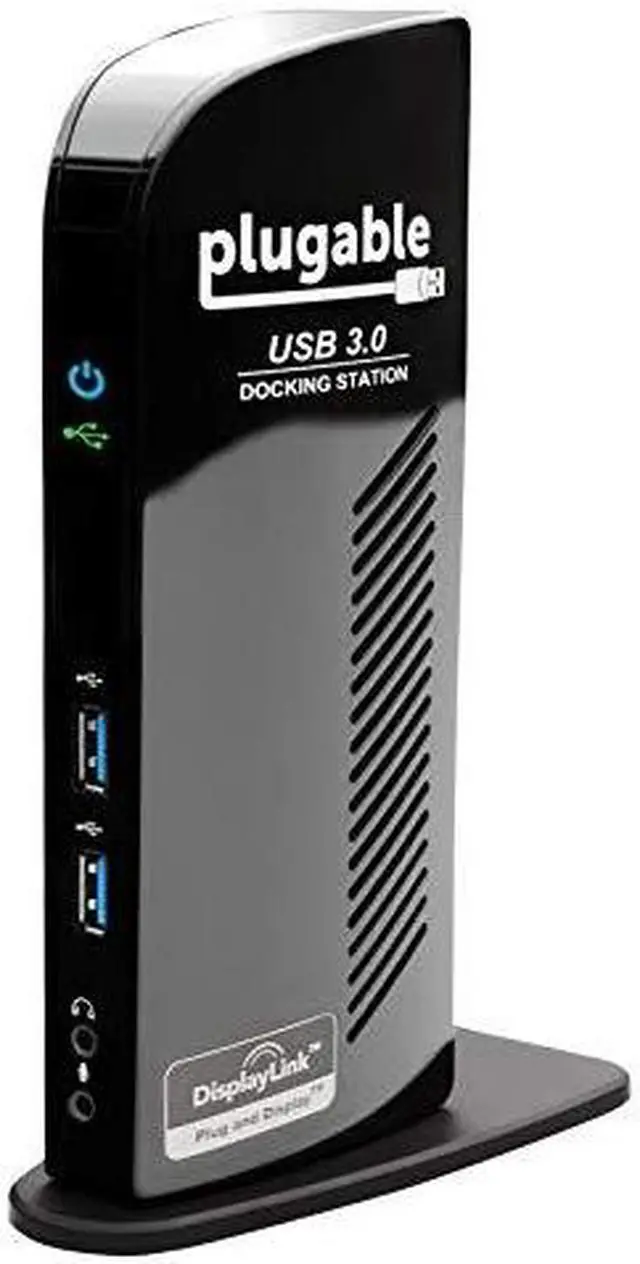Alt view image 14 of 14 - Plugable USB 3.0 Universal Laptop Docking Station Dual Monitor for Windows and Mac, USB 3.0 or USB-C, (Dual Video: HDMI and HDMI/DVI/VGA, Gigabit Ethernet, Audio, 6 USB Ports)