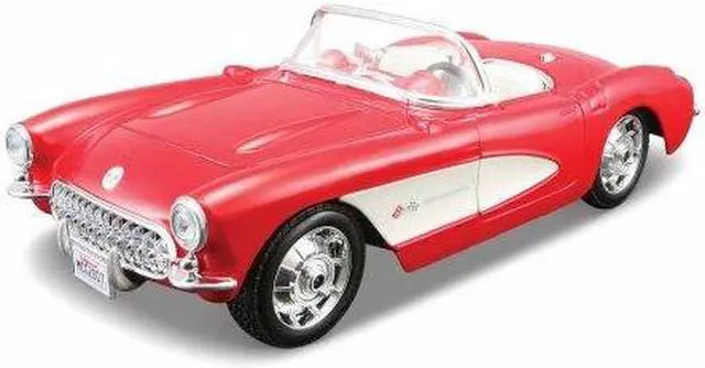 Alt view image 4 of 4 - maisto assembly line 1957 chevrolet corvette 1/24 scale diecast model car kit red