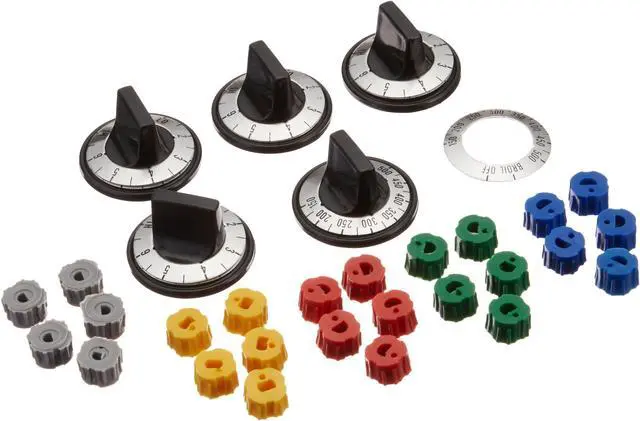 Alt view image 9 of 9 - Electric Stove Knobs RKE by Aqua Plumb. 5 pc. Replacement Range Knob Set, 5 pcs. 5x3x4 Inches. (Black)
