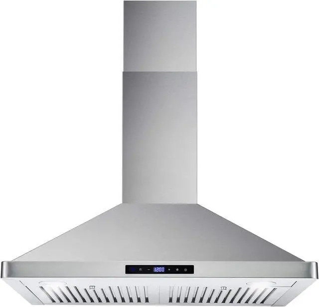 Alt view image 2 of 3 - cosmo cos-63175s wall mount range hood with ducted convertible ductless (no kit included), ceiling chimney-style stove vent, leds light, permanent filter, 3 speed fan in stainless steel (30 inch)
