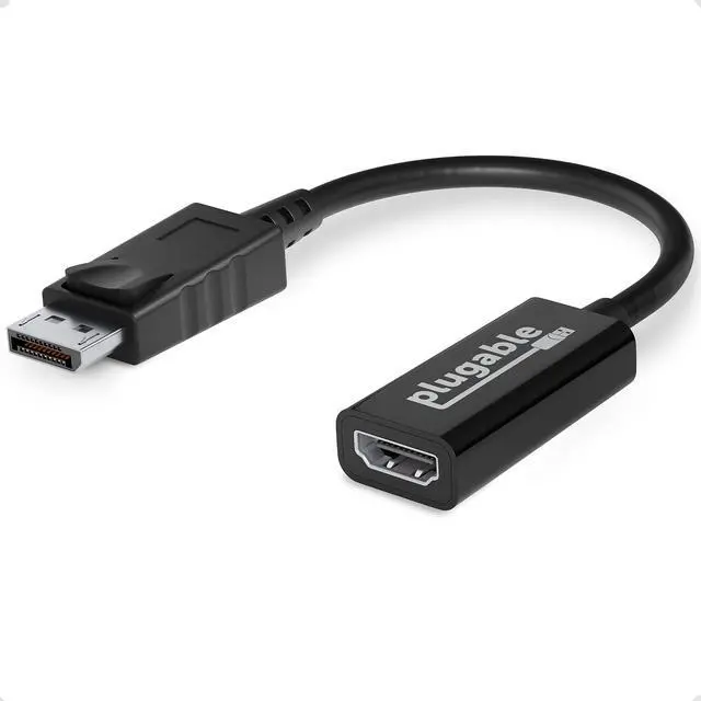 Alt view image 10 of 10 - Plugable Active DisplayPort to HDMI Adapter - Connect any DisplayPort-Enabled PC or Tablet to an HDMI Enabled Monitor, TV or Projector for Ultra-HD Video Streaming (HDMI 2.0 up to 4K 3840x2160 @60Hz)