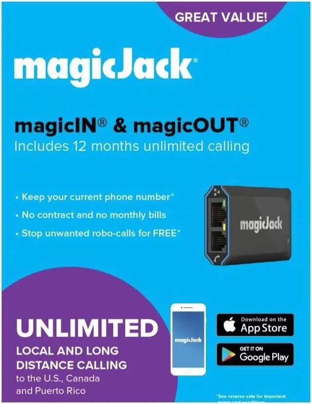 Alt view image 4 of 4 - magicjackhome 2019 voip phone adapter portable home and onthego digital phone service. make unlimited local & long distance calls to the u. s. and canada. no monthly bill 2019 1pack