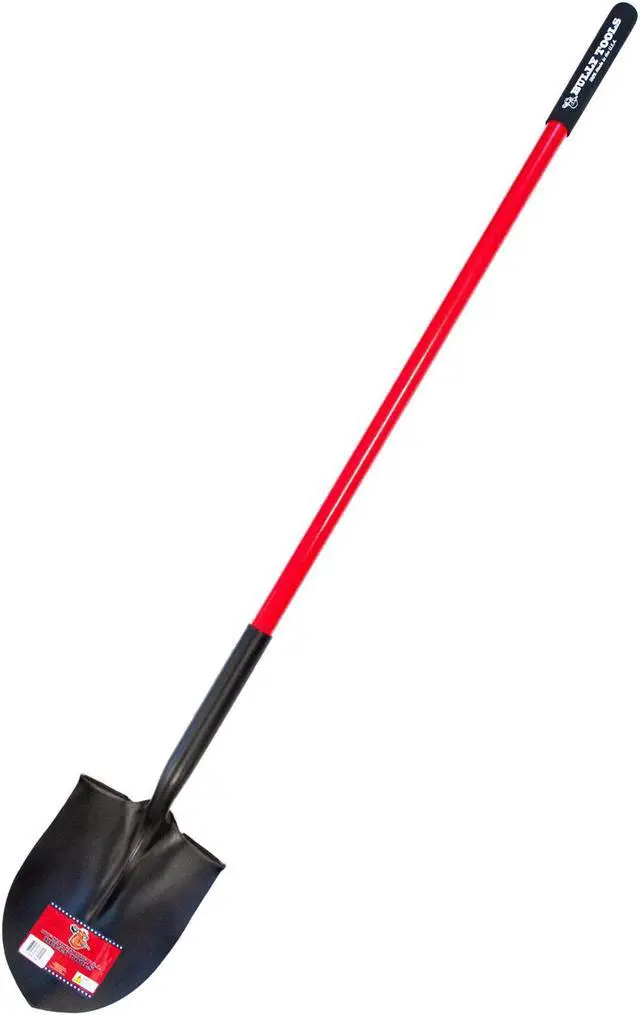 Alt view image 4 of 4 - bully tools 82515 14-gauge round point shovel with fiberglass long handle