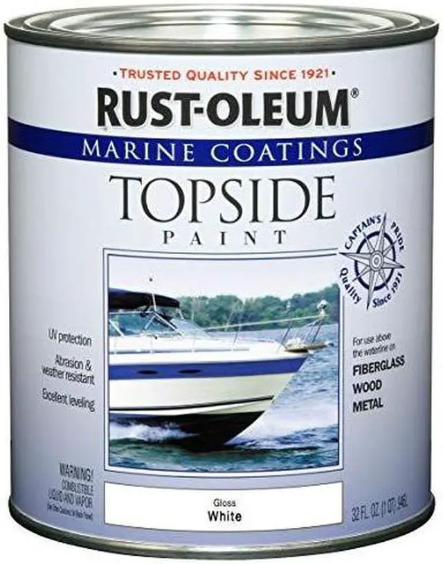 Alt view image 4 of 4 - RUST-OLEUM 206999 Topside Paint,White,Alkyd