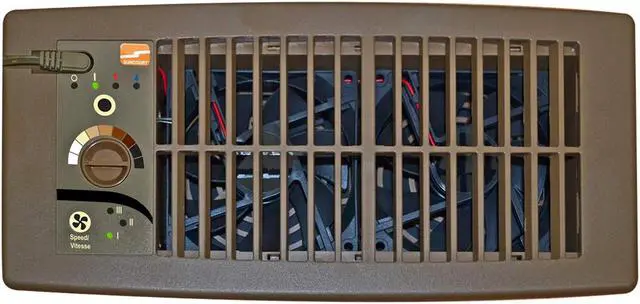 Alt view image 5 of 5 - Flush Mount Heating and Air Conditioning Booster Fan, Brown