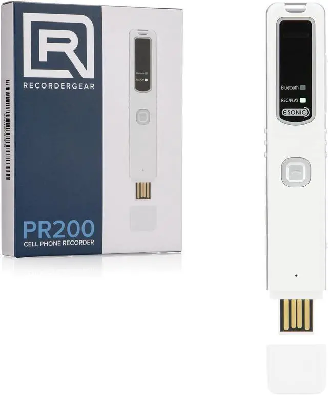 Alt view image 18 of 18 - RecorderGear PR200 Bluetooth Cell Phone Call Recording Device, iPhone & Android Mobile Recorder, Record Voice/Meetings/Memos