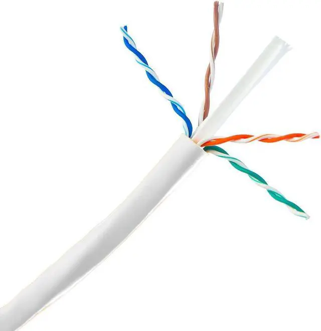 Alt view image 5 of 5 - Cat6 Bulk Ethernet Cable Solid UTP (Unshielded Twisted Pair) Pullbox 500 foot - White