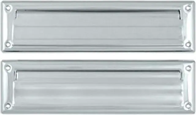 Alt view image 2 of 2 - 13.13 in. Solid Brass Mail Slot w Back Plate (Chrome)