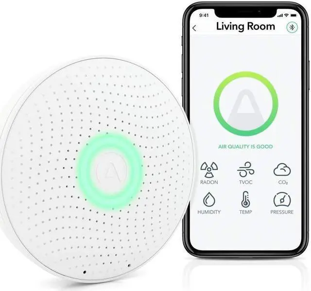 Alt view image 15 of 15 - Airthings Wave Plus Indoor Air Monitor w/ Radon Detection App & Web Dashboard