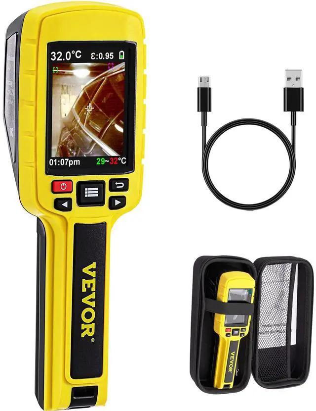 Alt view image 2 of 9 - VEVOR Thermal Imaging Camera, 60x60 (3600 Pixels) IR Resolution Infrared Camera with 2.8" Color Display Screen, Built-in SD Card and Li-ion Battery, for HVAC, Electrical System Automatic Detect