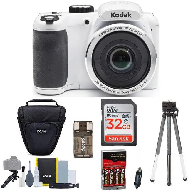 Alt view image 8 of 8 - Kodak PIXPRO AZ252 16MP Digital Camera (White) with 16GB SD Card and Case Bundle