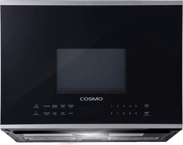 Main image of COSMO COS-2413ORM1SS Over the Range Microwave Oven with Vent Fan, 1.34 cu. ft. Capacity, 1000W, 24 inch, Black / Stainless Steel