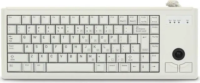 Alt view image 8 of 8 - Gray 83 Key Compact PS/2 Keyboard with Trackball