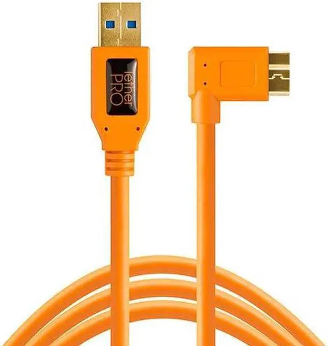 Alt view image 7 of 8 - Tether Tools TetherPro 15' / 4.57 m Right Angle Cable, Hi-Visibility Orange