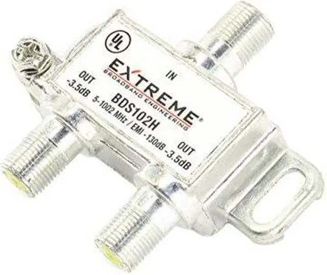Alt view image 10 of 10 - Extreme/Amphenol 2-Way Digital 1Ghz High Performance Coax Cable Splitter BDS102H