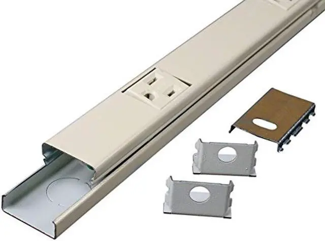 Main image of - Wiremold Wall Mount Power Strip, Ivory Under Counter Power Strip, 3 Foot Steel Kitchen Power Strip, 6 Outlet Power Strip to Use as Cable Management Power Strip, V20GB306