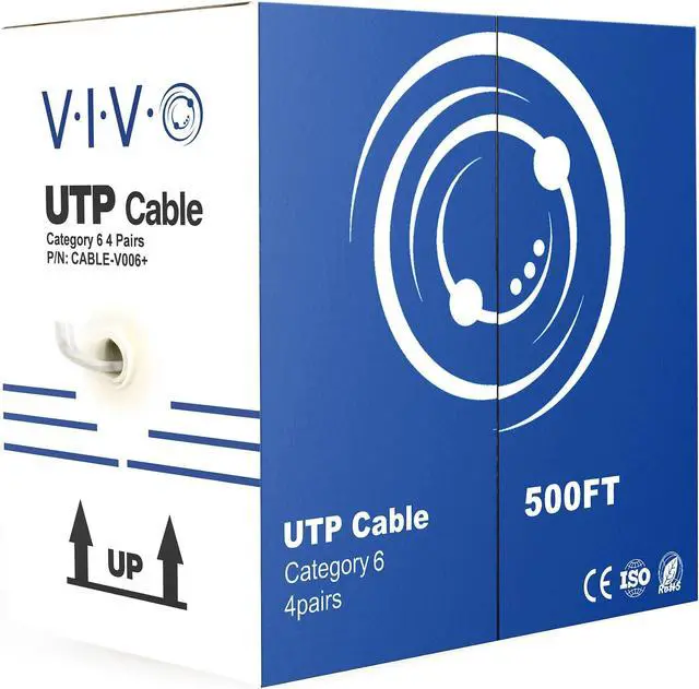 Alt view image 12 of 12 - VIVO 500ft bulk Cat6 Ethernet Cable / Wire UTP Pull Box 500 ft Cat-6 Grey LAN (CABLE-V006)