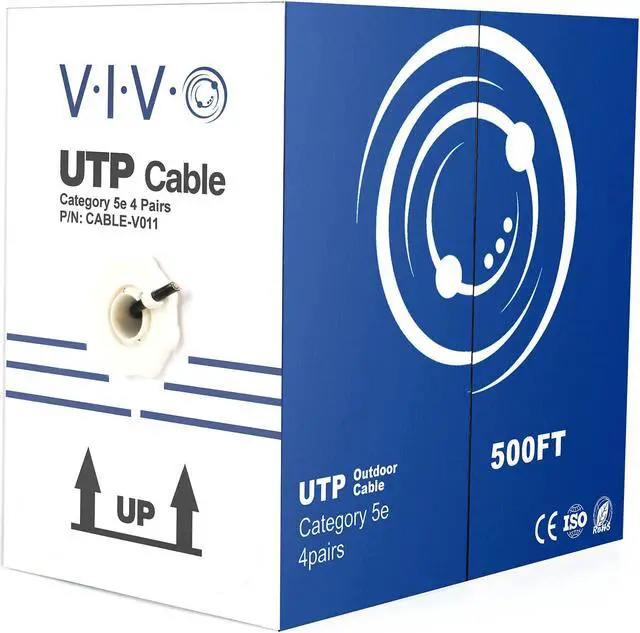 Alt view image 8 of 8 - VIVO 500ft bulk Cat5e LAN Ethernet Cable UTP Cat-5e Waterproof Outdoor Burial