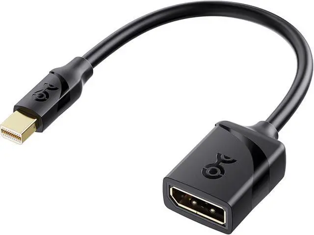 Main image of 32.4Gbps 8K Mini DisplayPort to DisplayPort 1.4 Adapter (Mini DP to DP 1.4) in Black - 8K@60Hz, 4K@240Hz Resolution Ready - Thunderbolt and Thunderbolt 2 Port Compatible