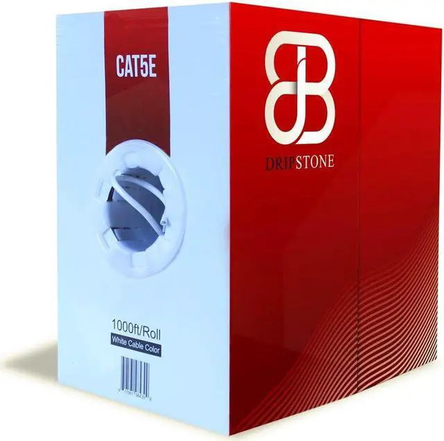 Alt view image 4 of 4 - CAT5e 1000FT UTP CABLE SOLID 24AWG CAT5 NETWORK ETHERNET BULK WIRE RJ45, White