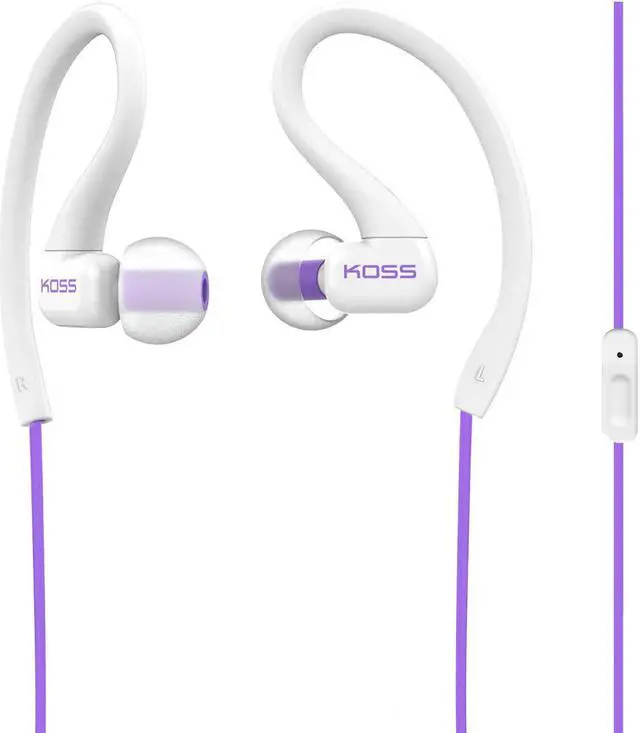 Alt view image 11 of 12 - KOSS Violet FitClips KSC32i 3.5mm Connector Earbud w/ Mic Fitness Sweat Resistant Lightweight