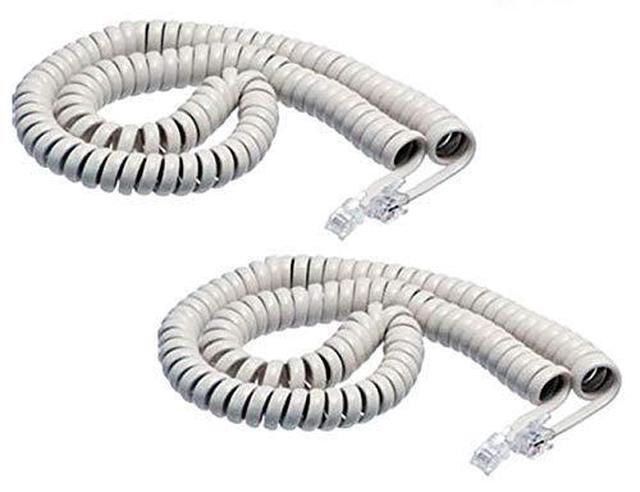 IMBAPrice® (Pack Of 2) 3 To 25 Feet Black Coiled Telephone