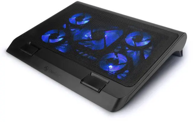 Main image of ENHANCE Gaming Laptop Cooling Pad Stand with LED Cooler Fans , Adjustable Height , & Dual USB Port for 17 inch Laptops - 5 Ultra Quiet High Performance Fans 2630 RPM & Built-In Bumpers - Blue